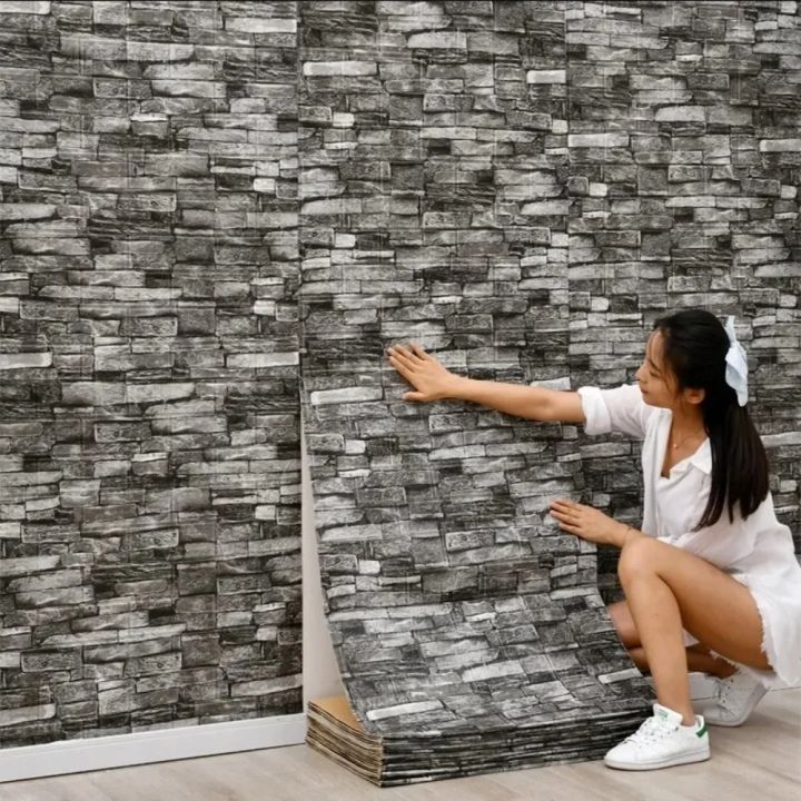 70cm*2m 3D Wall Sticker Selfadhesive Faux Brick Wall Panel Peel and