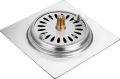 Floor drain push waste stainless steel jaali jali 6x6 push to open kitchen bathroom. 