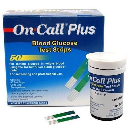 On Call Plus Glucometer Strips 50 Test Strips