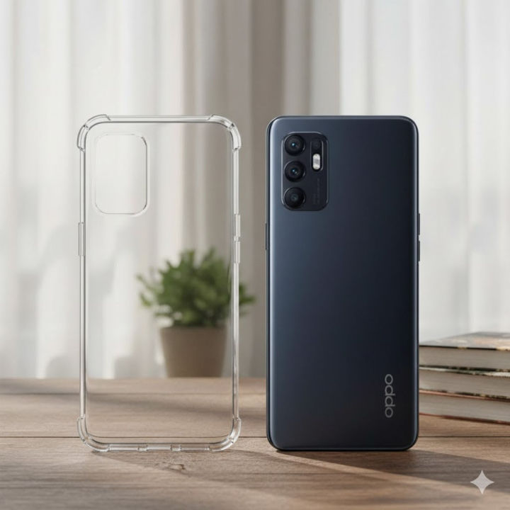 Oppo Reno 6 4G Back Cover Transparent Extra Bumper Anti Shock Soft Crystal Clear Case For Reno 6