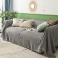 Solid Color Cotton Thread Blanket Simple Cushion Ins Wind Sofa Cover Double-Sided Available  Four Seasons Fashion Lunch Blanket. 