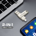 2 in 1 OTG USB-C Flash Pen Drive Metal Memory Stick Usb 3.0 Flash Disk 64GB 128GB 256G USB3.0 Dual C Pendrive.