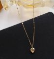 Exquisite Gold Color Metal Heart Pendant Necklace. 