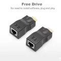 4K HDMI-compatible Extender RJ45 Ports Up to 30m Over CAT6 5E Network Ethernet LAN TX RX Adapter Cable HDTV to RJ45 for DVD PS4. 