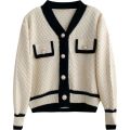 Women's Korean Fashion New Korean Loose Long-sleeved Knit Sweater Cardigans Outwear Coat. 