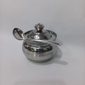 Stainless Steel Ghee pot with lid and spoon. 