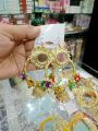 Ladies Hand made gotta earrings for mehndi and mayo function. 