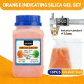 Orange Indicating Silica Gel Beads 3-5mm, Reusable Desiccant Moisture Absorber for 3D Printer Filament & Electronic Devices. 