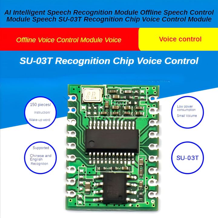 SU-03T Al Intelligent Speech Recognition Module

Offline Speech Control Speech Recognition Chip Voice Control Module