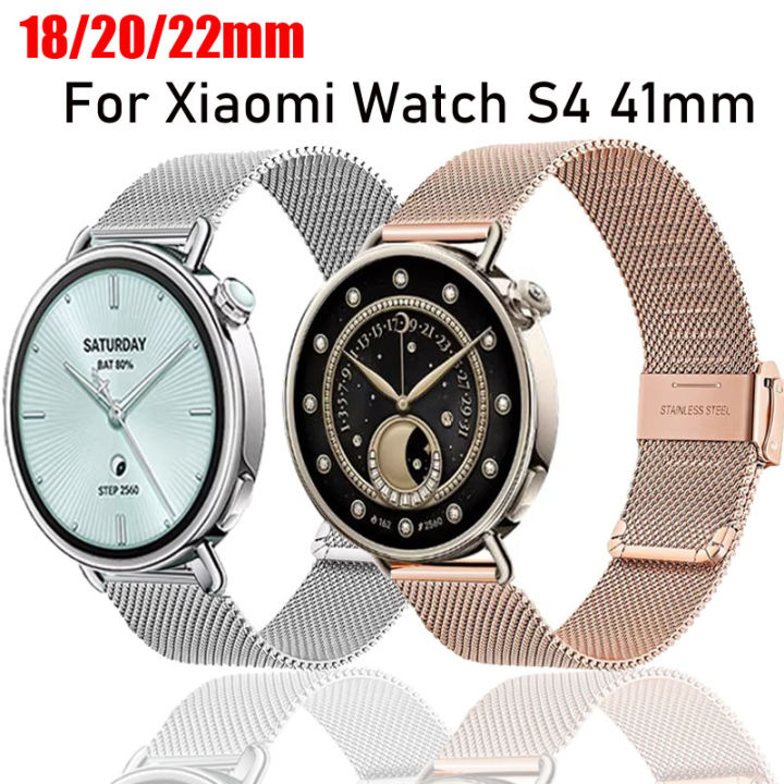 18mm 20mm 22mm Milanese Strap For Xiaomi Watch S4 41mm Metal Bracelet Correa For Xiaomi Watch S4 S3 S2 S1/S1 Active/S1 Pro Belt