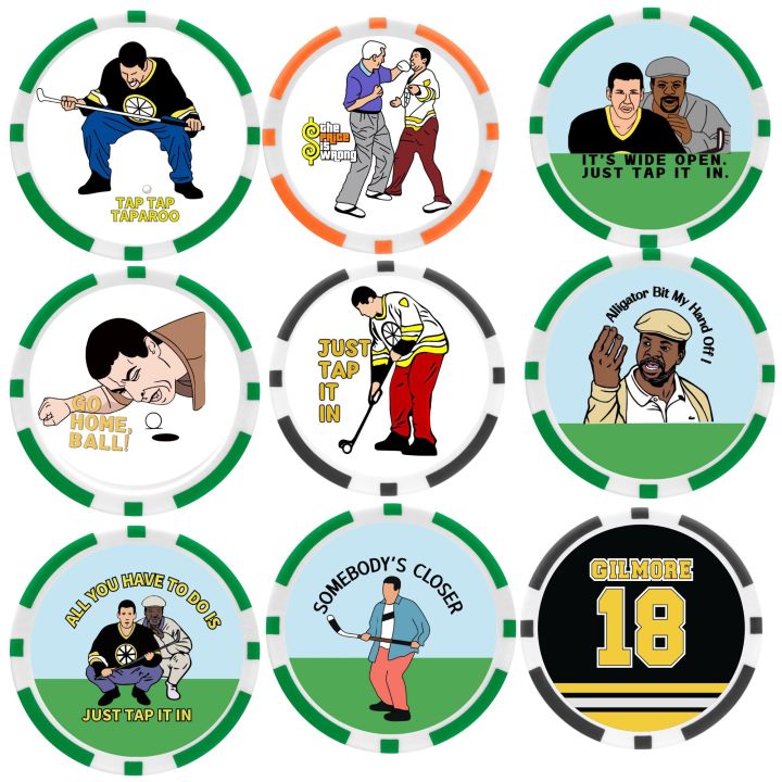 9 counts EA ABS Golf Poker Ball Markers, Best Seller, with PGA Golf Chip Ball Marker, Great Golf  For Golf Lovers Dad