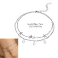 Cute 925 Silver Anklet Bear Bow Evil Eye Starfish Love Heart Design Beach Footwear Accessories.