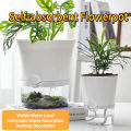 Transparent Plastic Self Watering Flowerpot Cotton Rope Automatic Suction Planter for Desk Garden Lazy Self-Absorbing Plants Pot. 