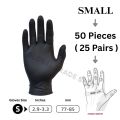 Black Nitrile Gloves Disposable 50 to 100 Pieces - Multi-Purpose Disposable Latex & Powder free Gloves, Durable Waterproof & Thickened for Kitchen, Medical, Photoshoot, Cooking, Cleaning & Mechanical Use, Synthetic Rubber, Tear & Chemical Resistant, Box. 