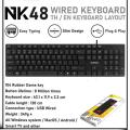 Nubwo NK 48 keyboard computer USB head with rubber button cable waterproof keyboard.. 