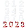 0-8 Numeral Cake Stencils 8/10/12/14/16 Inch White PET Plastic Number Templates Birthday Anniversary Layered Cake Baking Tools. 