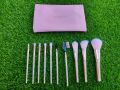 Zoreya Premium Quality Makeup Brushes Set 10 Pcs With Leather Pouch-Pink. 