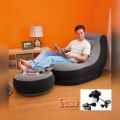 Intex 2 In 1 Chair Air Sofa With Style Foot Stool, Electric Air Pump Free. 