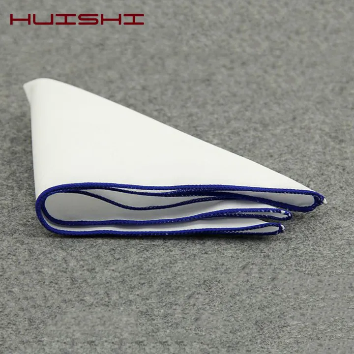 New%20Hanky%20Men's%20White%20Pocket%20Square%20Cotton%20Solid%20Color%20Handkerchief%20Chest%20Towel%20Prom%20Holiday%20Party%20Suit%20Hankies%20For%20Mens%20-%20Image%204