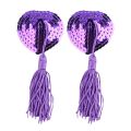 1 Pair  Heart Shape Bra Nipple Cover Pasties Stickers Women Lingerie Sequin Tassel Breast Bra Nipple Cover Self Adhesive. 