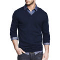 Men's Long Sleeve V Neck Pullover Sweater Slim Fit Knit Sweaters Lightweight Dress Casual Sweater Business Solid Color Outwear.