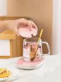 Nordic Glass Mug Transparent Office Coffee Mug with Spoon Milk Coffee Glass Cup Drinkware Creative Gifts. 