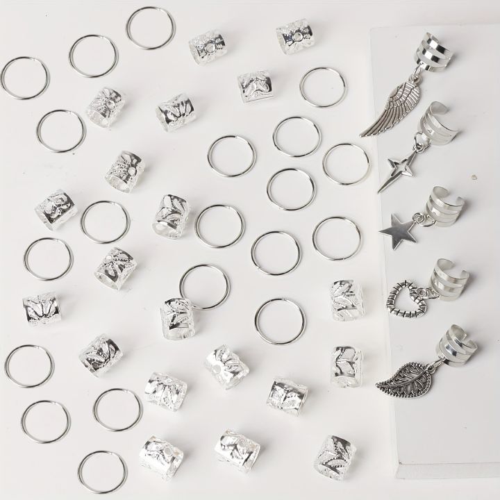 45pcs%20Alloy%20Braid%20Hair%20Ring%20Dreadlock%20Hair%20Ring%20-%20Hippie%20Style%20Hair%20Accessories%20Loc%20Hair%20Jewelry%20for%20Braids%20for%20Girls%20and%20Women%20-%20Image%204
