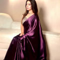Purple Valentina Saree with Sequin Blouse Piece for Weddings and Parties, 6 Meter Length. 