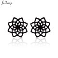 Punk Black Stainless Steel Geometric Earrings for Women Men Hip Hop Jewelry Simple Mandala Moon Heart Ear Studs Wholesale 2026.