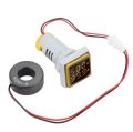 Digital Panel Volt Amp meter 2in1 AC 220V 50V to 500V Load 100A 22mm LED Current Indicator light Voltage Ampere Meter Mini Volt Amp monitor Square Shape AC Voltage Meter MultiColor. 