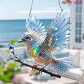 15cm Acrylic Magpie Bird Wall Hanging 2D Bird Hangings Pendant Ornament Home Art Dream Catcher Decoration Stained Window Hanging. 