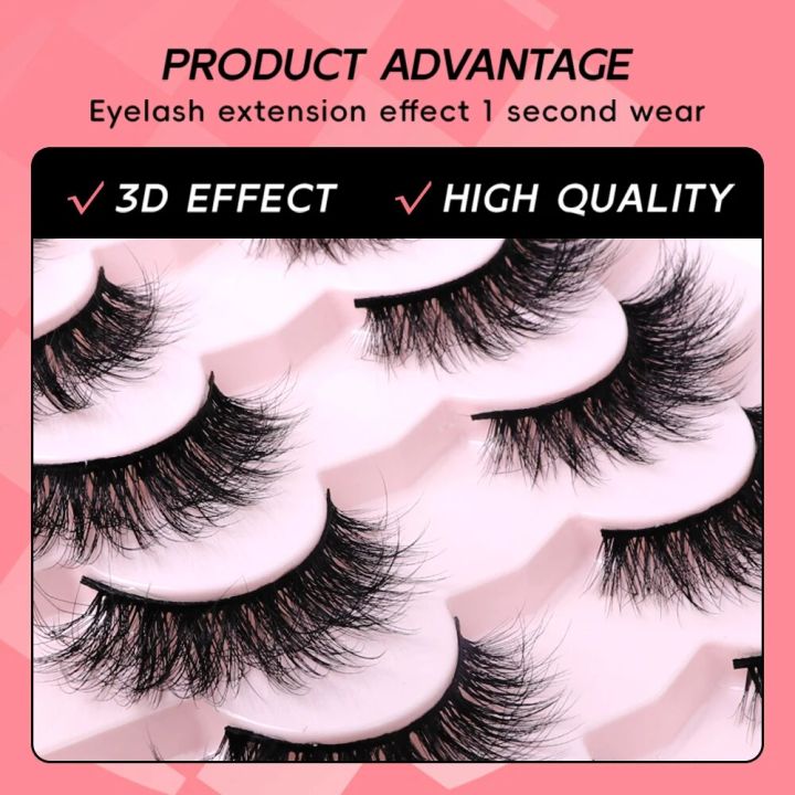 7%20Pairs%20Pack%203D%20Wispy%20Cat%20Eye%20Fake%20Lashes%20Natural%20Fluffy%20Faux%20Mink%20Full%20Strip%20Makeup%20Eyelashes%20That%20Look%20Like%20Extensions%20-%20Image%204
