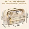 Large Capacity Multi-Compartment Storage Pencil Case, Stationery Bag, Pen Holder, Makeup Organizer, Portable Gift. 