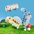 Bus Water Bottle for Kids 500ML - Detachable Bus Straw Water Cup with Shoulder Strap Leak-Proof Kids Drink Cup Cartoon Water Jug Toy with Wheels Toddler Water Bottle, Sipper water bottle, Water Bottle for School Kids Cute Bus Shaped Water Bottle for Girl. 