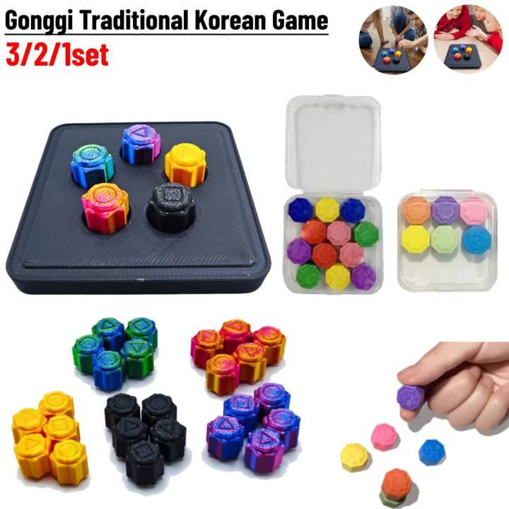 Koreaans traditioneel spelspel, Gonggi Jack Stone Pebbles set, Gonggi Korean Game, 6 stuks Koreaans spel met uitnodigingskaart