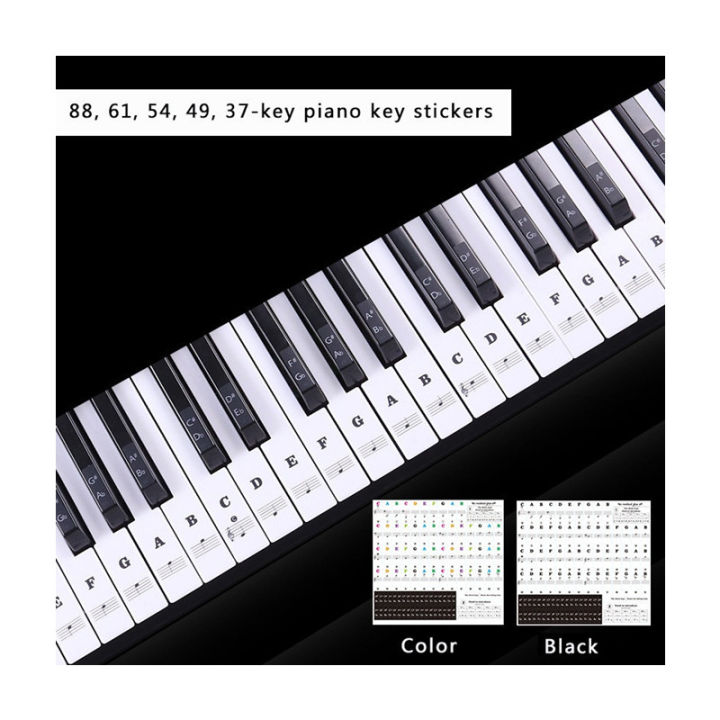 1Pcs Removable PVC Piano Keyboard Sticker 54/61 88 Key Transparent ...