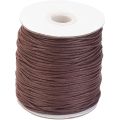1.5MM Dark Brown Cord Smooth Waxed Cotton Thread Soft Round Bracelet String Beading Cords Bulk Rolls with Spool for Sewing. 