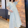 Korean-style pregnant women dress loose design maternity dress green mint beautiful and comfortable to wear. 