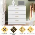 BM-MART Dressers for Bedroom, Heavy Duty 4-Drawer Wood Chest of Drawers, Modern Storage Bedroom Chest for Kids Room, White Vertical Storage Cabinet for Bathroom, Closet, Entryway,. 
