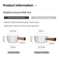 400ml/600ml Glass Milk Pot With Wooden Handle Transparent Cooking Heating Milk Soup Noodle Household Kitchen Cookware Clay Stock. 