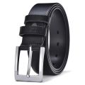 Black genuine leather belt for men. 