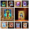 High-Definition LED Light Printing Bedroom Wall  Featuring Anime Character Dragon Ball Picture Frames and Goku Art Pictures. 