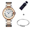 New Brand Luxury Stainless Steel Men and Women Luxury Atmosphere Quartz Watches Fashion Blue Balloon Women Date Watch Suit.