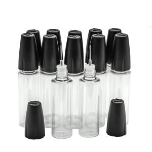 5Pcs 10ML 15ML 20ML 30ML PET Clear Vial With Long Thin Needle Tip Dropper Bottle For Vape Smoking oil Accessories Liquid Jar