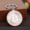 Classic virtual currency design, metal keychain, gold coin commemorative coin key pendant, men's keychain, birthday gift. 