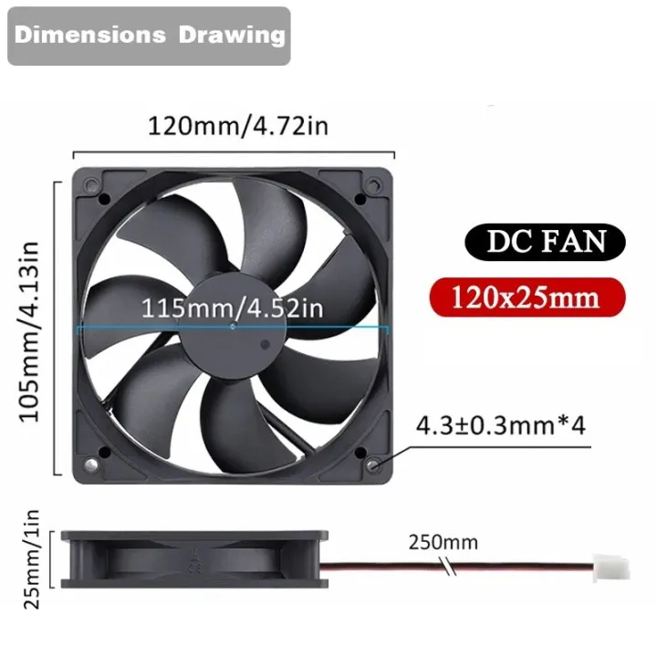 100%25%20Brand%20New%2012v%200.12A%20Fan%20Dual%20Ball%20Bearings%20120mm%20x%20120mm%20x%2025mm%205%20inch%2012v%20Brushless%20DC%20Cooling%20Exhaust%20Fan,%20For%20Desktop%20-%20Image%207