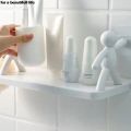 Multipurpose Plastic Bathroom Rack Human Doll Shape Kitchen Bathroom Shelf Wall Holder Storage Box Strong Adhesive Sticker Shower Rack Shelf(Pack of 1, 10X5X4 cm, White). 