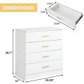 BM-MART Dressers for Bedroom, Heavy Duty 4-Drawer Wood Chest of Drawers, Modern Storage Bedroom Chest for Kids Room, White Vertical Storage Cabinet for Bathroom, Closet, Entryway,. 