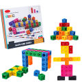 Montessori Math Toys 10 Colors Rainbow Link Cubes Snap Blocks Stacking Game Educational Learning Toys For Children Diy 3D Puzzle.