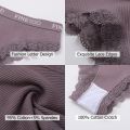FINETOO 3Pcs Women Cotton Underwear Sexy Lace Edge Ladies Panties Low Waist Solid Color Female Underpants Briefs Intimates. 